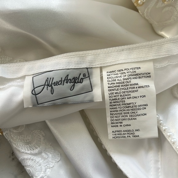 NWOT ALFRED ANGELO VTG white embellished dress size small ? no size tag - Picture 4 of 9